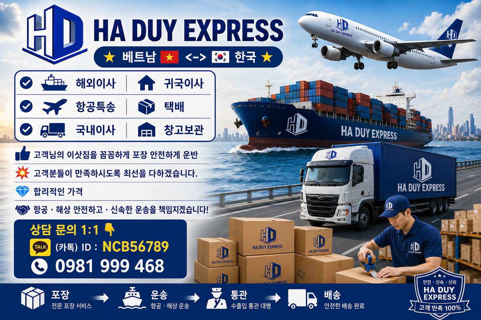 HA DUY EXPRESS 항공 해상 육상 운송